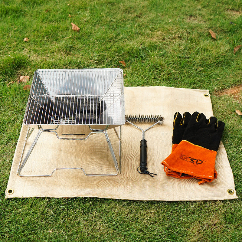 CLS Size S 46x44cm Outdoor BBQ Fireproof Cloth Fiberglass Heat Insulation Pad Camping Picnic Barbecue Flame Retardant Mat CLS Size S 46x44cm Outdoor BBQ Fireproof Cloth Fiberglass Heat Insulation Pad Camping Picnic Barbecue Flame Retardant Mat